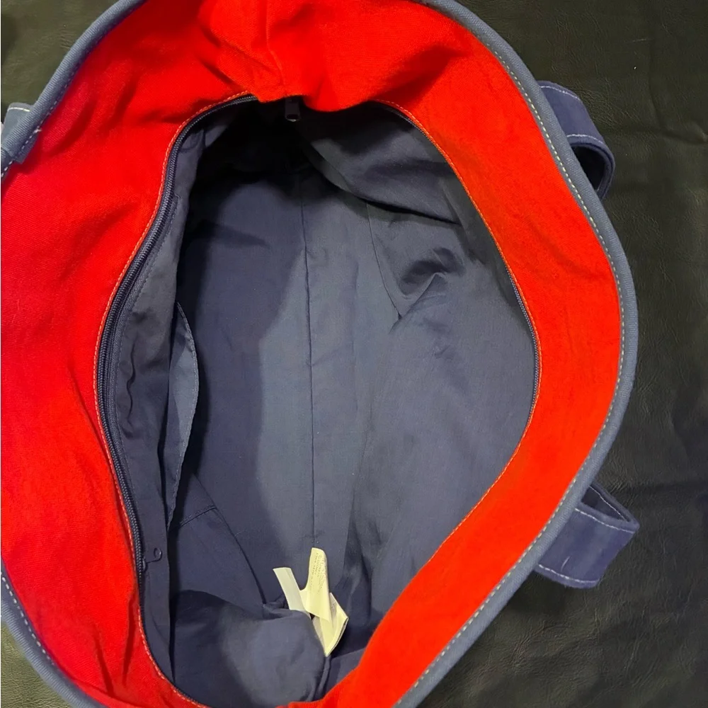 Disney Cruise Line Red & Blue Canvas Tote Bag Very Good Condition - Picture 5 of 10
